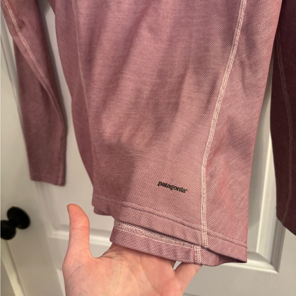 Patagonia Capilene Midweight Zip-Neck Heathered Dark Pink Plum Small - Picture 6 of 6